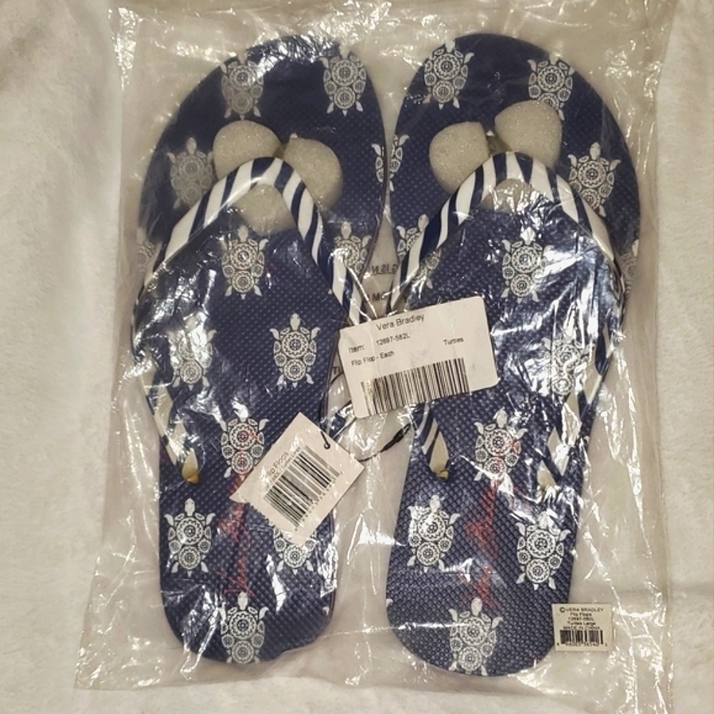 VERA Bradley Sz. L Turtle Flip Flops